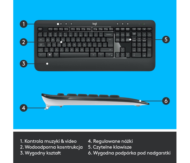 LOGITECH MK540 Zestaw bezprzewodowej klawiatury i myszy US 920-008685 - 411565 - zdjęcie 11